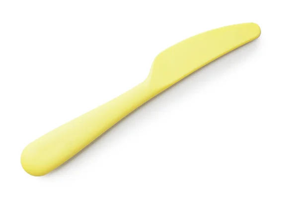 Пластиковый Нож Ребенка Белом Фоне — стоковое фото