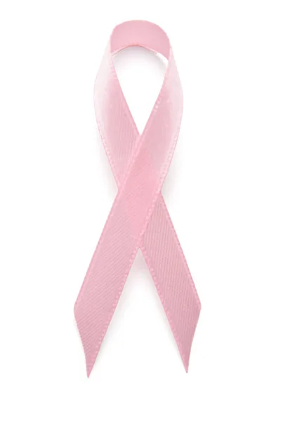 粉红意识带白色背景 乳腺癌概念 — 图库照片