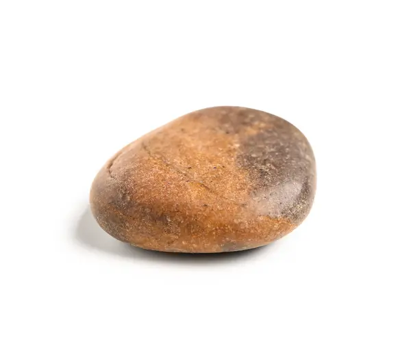 Brown Pebble Stone White Background — Stock Photo, Image