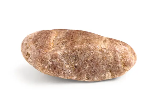 Brown Pebble Stone White Background — Stock Photo, Image