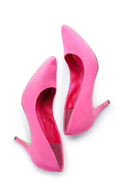 Stylish Pink High Heels White Background — Stock Photo, Image