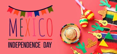 Sembollü Mutlu Meksika Bağımsızlık Günü SancağıName