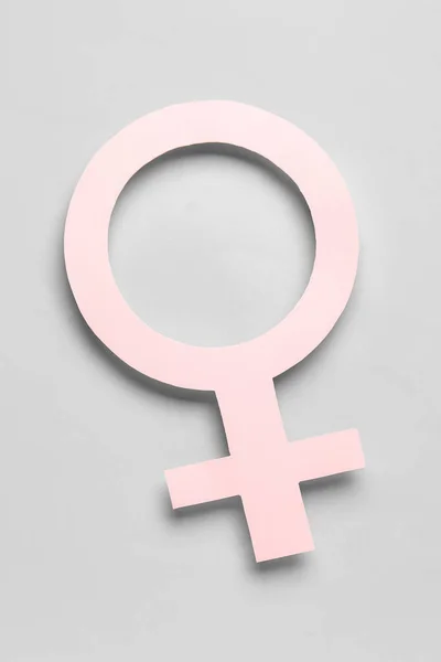 Paper Symbol Female Grey Background — Stock Photo, Image