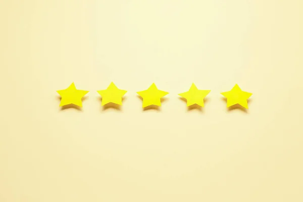 Five stars on color background. Customer experience concept