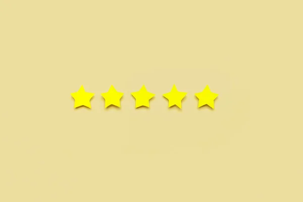 Fünf Sterne Auf Farbigem Hintergrund Customer Experience Konzept — Stockfoto