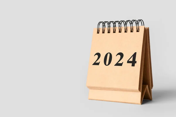 Kalender Med Figur 2024 Ljus Bakgrund Banner För Design — Stockfoto