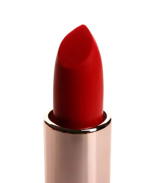 Lipstik Merah Yang Indah Pada Latar Belakang Putih Penutup — Stok Foto
