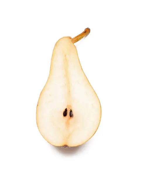 Half Ripe Pear White Background — Stock Photo, Image