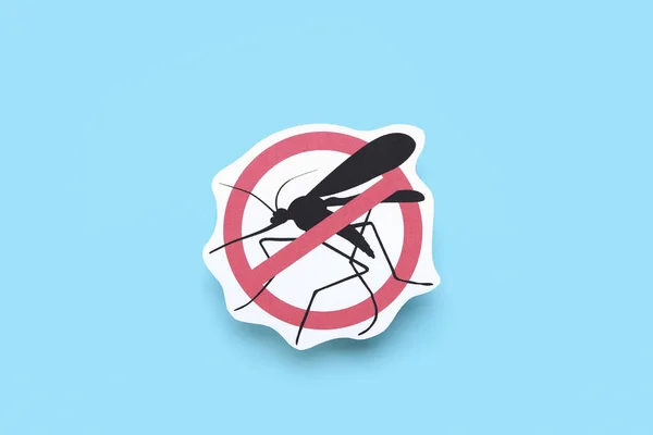 Cartel Mosquitos Sobre Fondo Azul —  Fotos de Stock