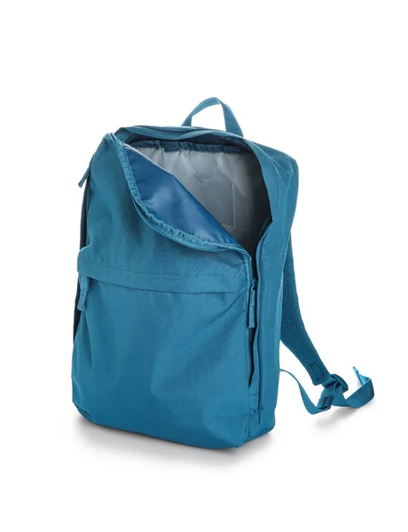 Stylish Blue School Backpack White Background — Stock Photo, Image