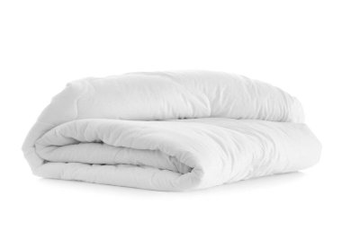 Katlanmış battaniye beyaz arkaplanda izole