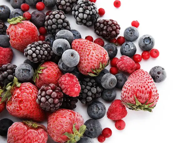 Frozen Berries White Background — Stock Photo, Image