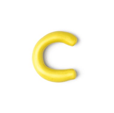 Letter C made of play dough on white background clipart