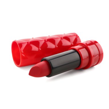 Beyaz arkaplanda kırmızı ruj