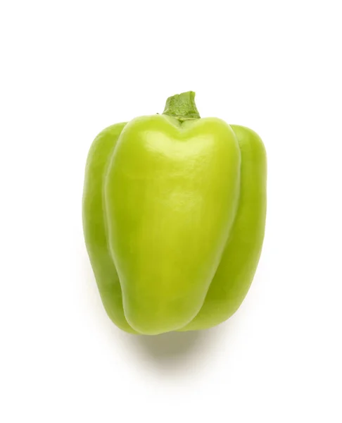 Groene Paprika Witte Achtergrond — Stockfoto