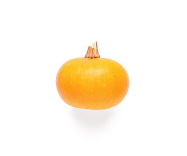 Beyaz arka planda cadılar bayramı kutlaması için ham balkabağı