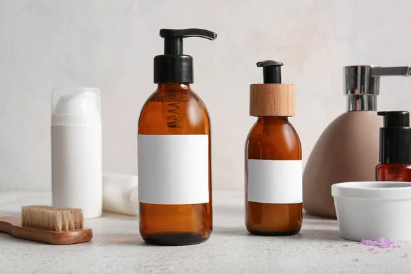 Bottles Shampoo White Background — Stock Photo, Image