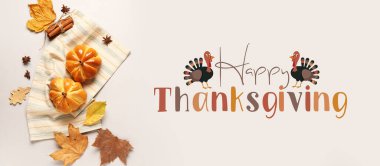 Şükran Günü için tatlı balkabağı şekilli çöreklerle bayrak. 