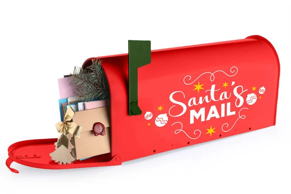 Santa Postvak Geïsoleerd Wit — Stockfoto