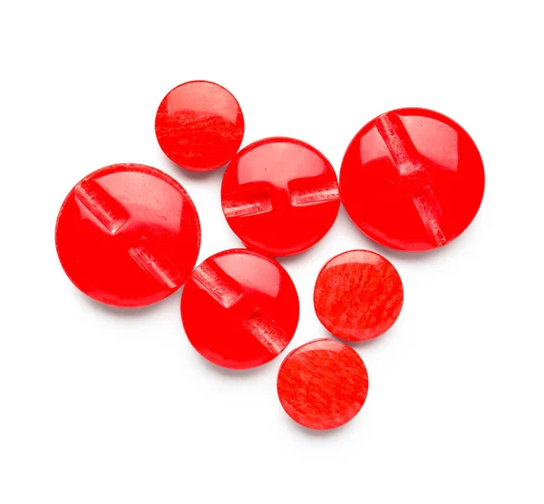 Red Buttons Isolated White Background — Stock Photo, Image