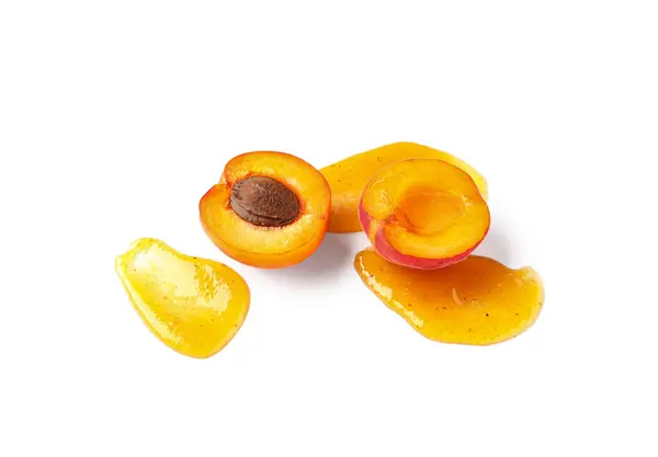 Sweet Apricot Smear Jam White Background — Stock Photo, Image