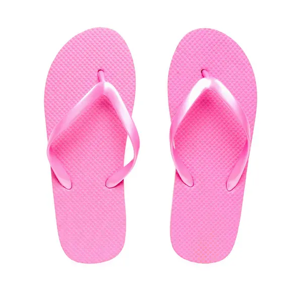 Pink Female Flip Flops White Background — Stock Photo, Image