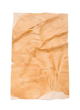 Beyaz arkaplanda izole edilmiş eski kağıt