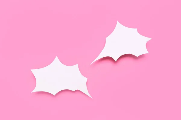 Prázdné Hlasové Bubliny Růžovém Pozadí — Stock fotografie