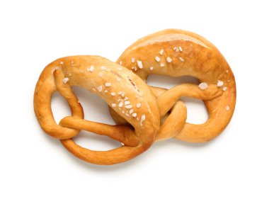 Beyaz arkaplanda yumuşak simit