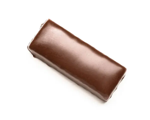 Sabroso Chocolate Cubierto Caramelo Coco Sobre Fondo Blanco — Foto de Stock