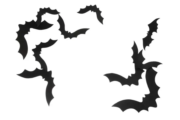 Paper Bats Halloween Party White Background — Stock Photo, Image