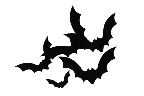 Pipistrelli Carta Festa Halloween Sfondo Bianco — Foto Stock
