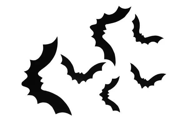 Papierowe Nietoperze Imprezę Halloween Białym Tle — Zdjęcie stockowe