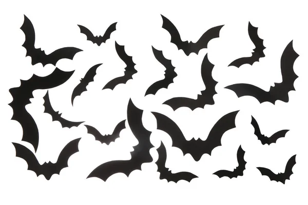 Chauves Souris Papier Pour Halloween Partie Sur Fond Blanc — Photo