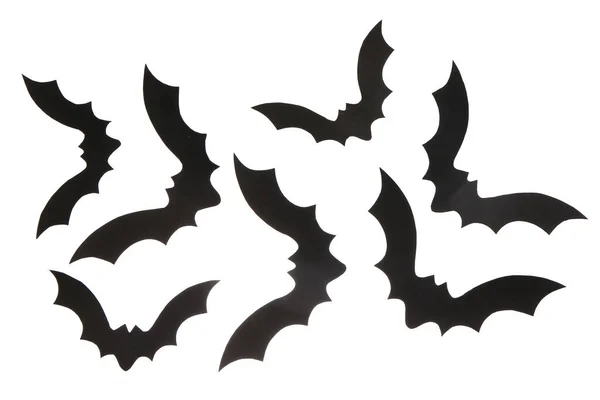 Χάρτινες Νυχτερίδες Για Αποκριάτικο Πάρτι Λευκό Φόντο — Φωτογραφία Αρχείου