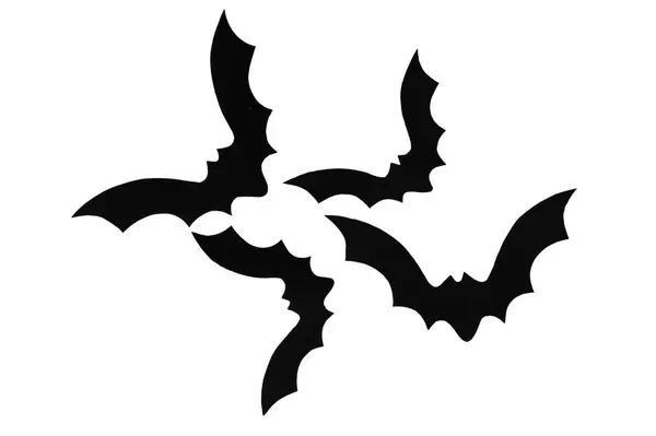 Paper Bats Halloween Party White Background — Stock Photo, Image