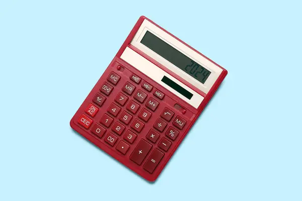 Kalkulator Liczba 2024 Błękitny Tło — Zdjęcie stockowe