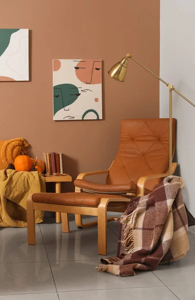 의자와 벤치와 거실의 인테리어 — 스톡 사진