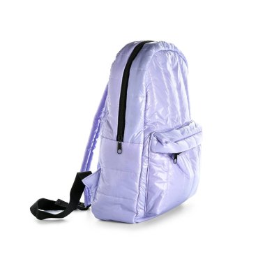 Beyaz arkaplanda şık okul çantası