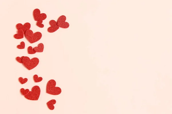 Schöne Herzen Aus Papier Auf Rosa Hintergrund Nationaler Süßester Tag — Stockfoto