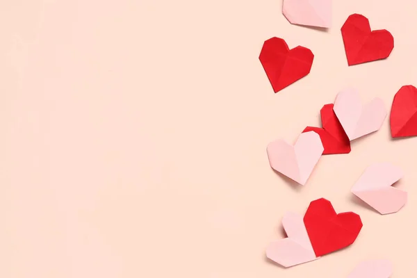 Pembe Arka Planda Kağıttan Yapılmış Güzel Kalpler Ulusal Tatlı Gün — Stok fotoğraf