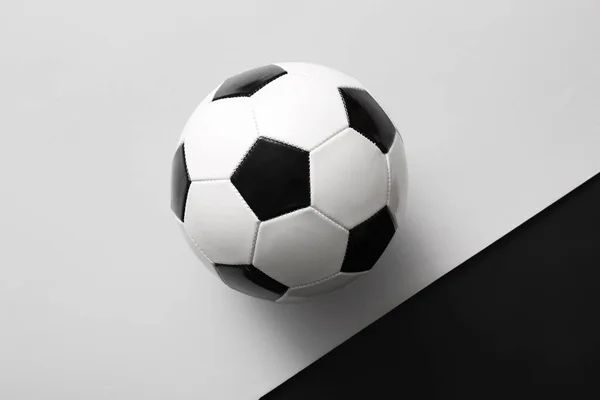 Soccer ball on black and white background