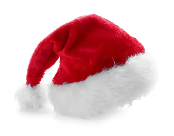 Santa Καπέλο Άσπρο Φόντο — Φωτογραφία Αρχείου