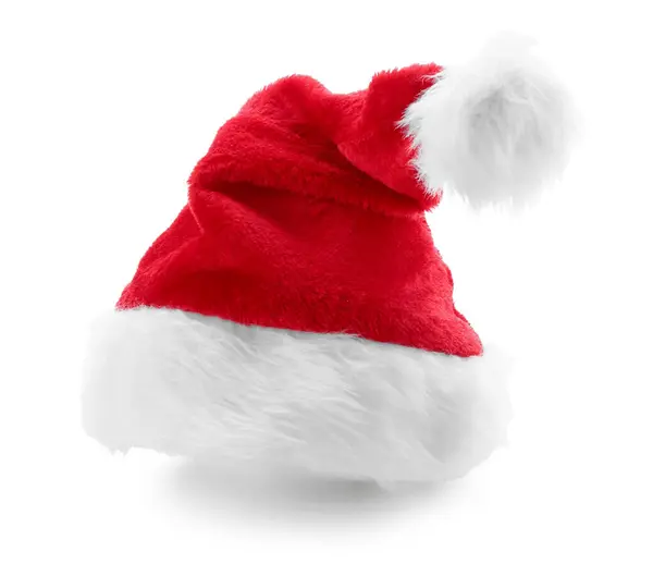 在白色背景上的圣诞老人帽子 — 图库照片