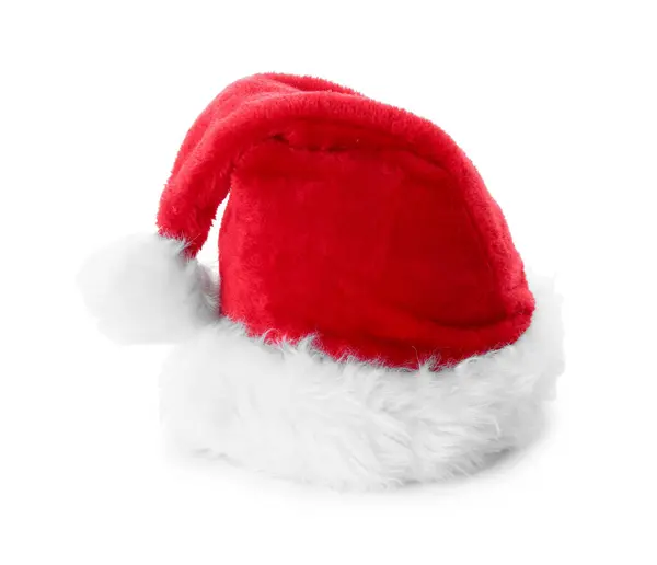 Beyaz Arka Plan Üzerinde Santa Şapka — Stok fotoğraf