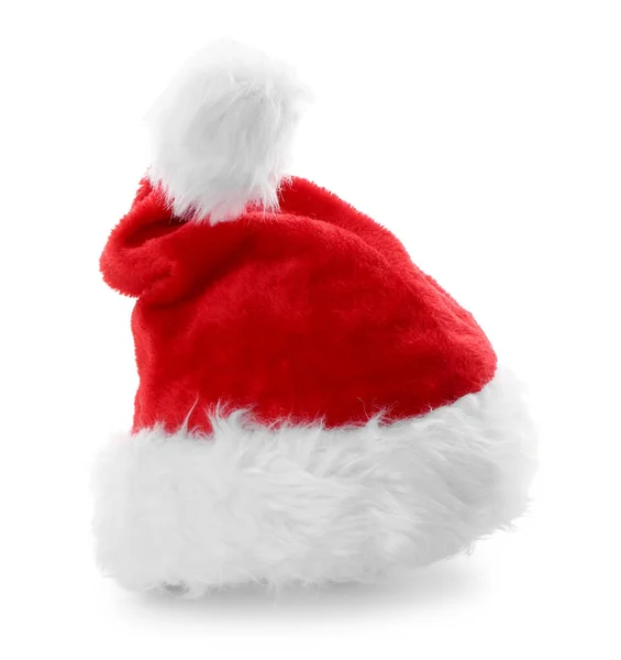 Kerstman Hoed Witte Achtergrond — Stockfoto