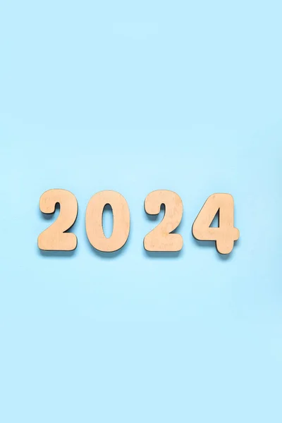 Figur 2024 Blå Bakgrund — Stockfoto