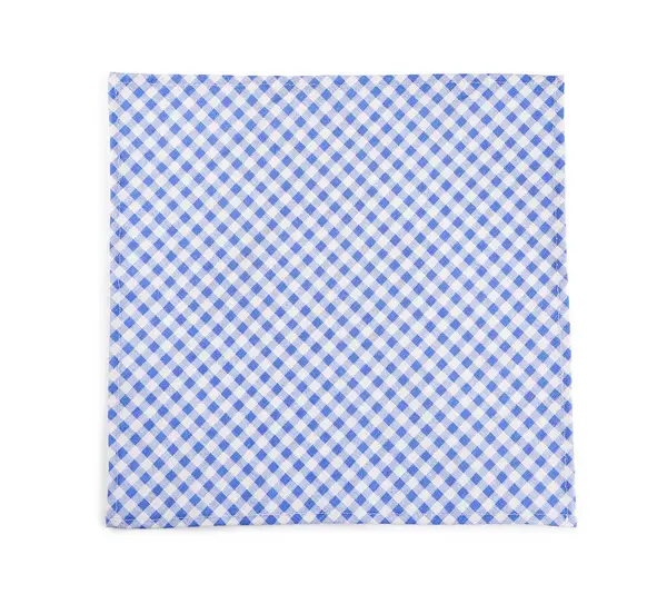 Folded Checkered Napkin White Background — Stock Photo, Image