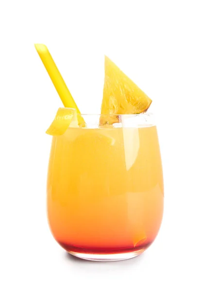 Glas Välsmakande Mai Tai Cocktail Vit Bakgrund — Stockfoto