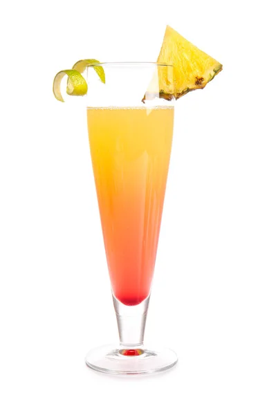 Bicchiere Gustoso Cocktail Mai Tai Sfondo Bianco — Foto Stock